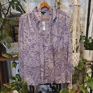 Ann Taylor Lavender Floral Blouse
